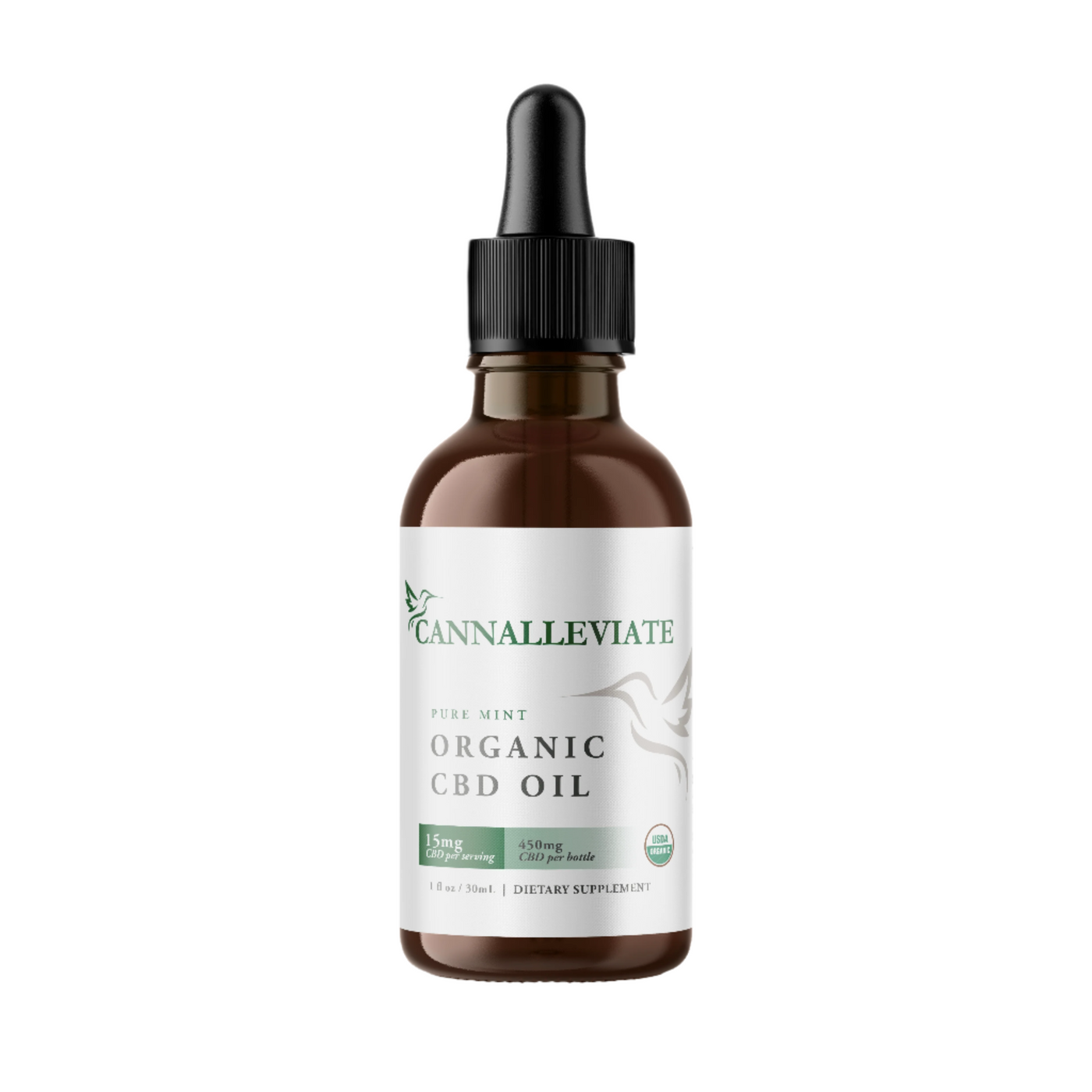 Organic Broad Spectrum (0.0% THC) 450mg Tranquil Mint Tincture